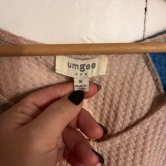 Waffle Block Print Floral Batwing top - Picture 3 of 6